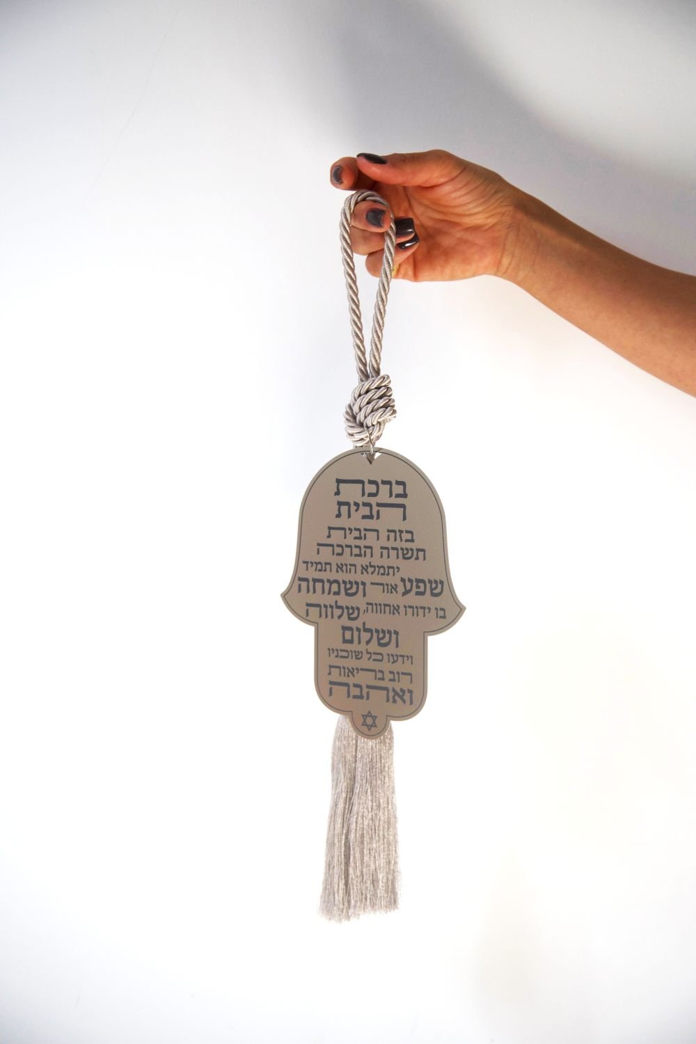 Silver Hamsa Wall Hanging with Home Blessing - Jewish Home Decor (Copy) - Stylish Luck Home Decor | Hamsa \ Hand Of Fatima | Good Luck Gifts