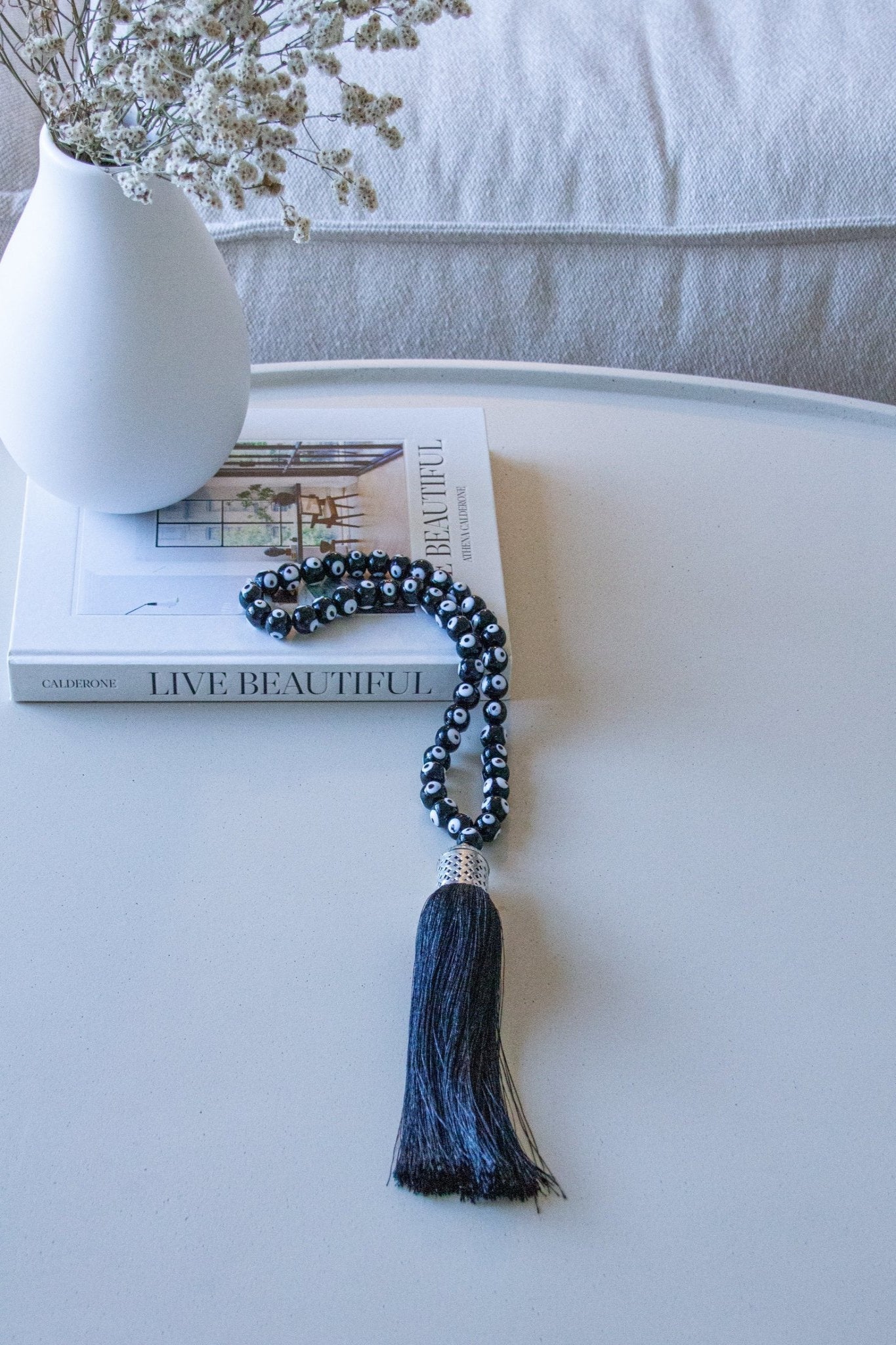 Evil eye home decor black glass beads necklace - Stylish Luck Home Decor | Hamsa \ Hand Of Fatima | Good Luck Gifts