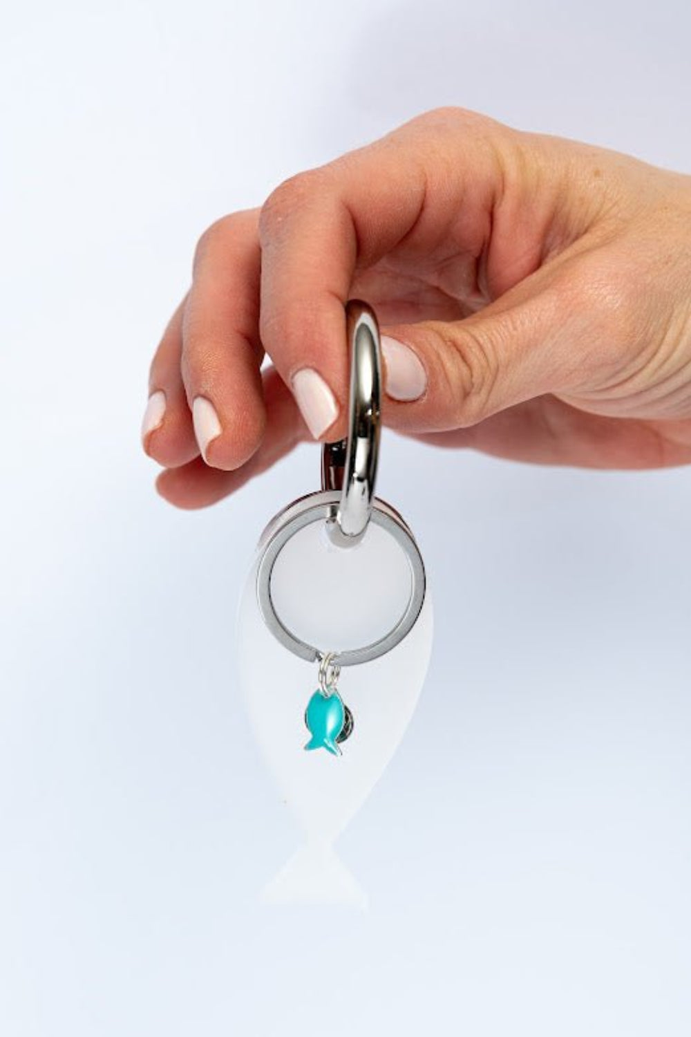 Fish lucky charm - key holder White acrylic Gold plated key holder - stylish luck home decor