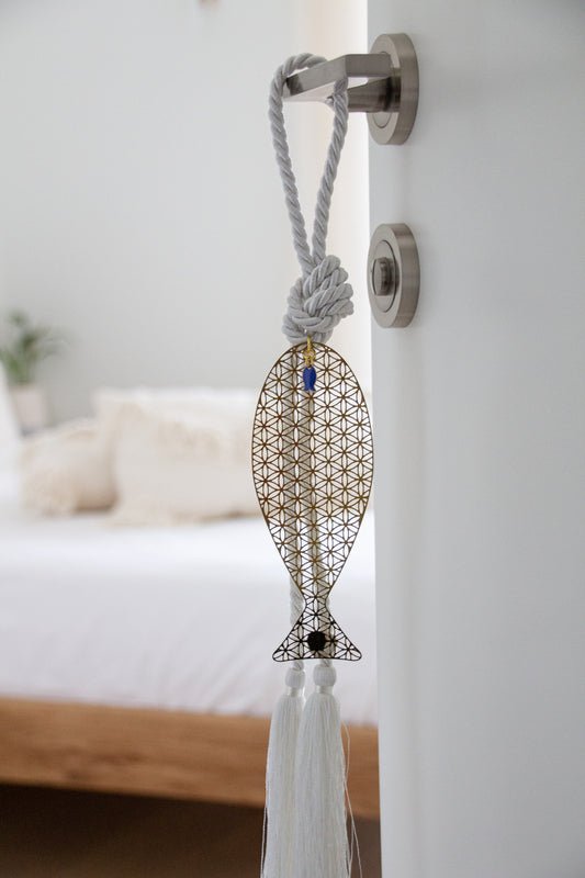 מובייל דג, דגים לתליה, דג לתליה על הקיר,קישוט לבית דגים,דג לקישוט בעיצוב מודרני,סטייליש לאק, דנית קמחי,ברכה לבית, מזל לבית,stylish luck,