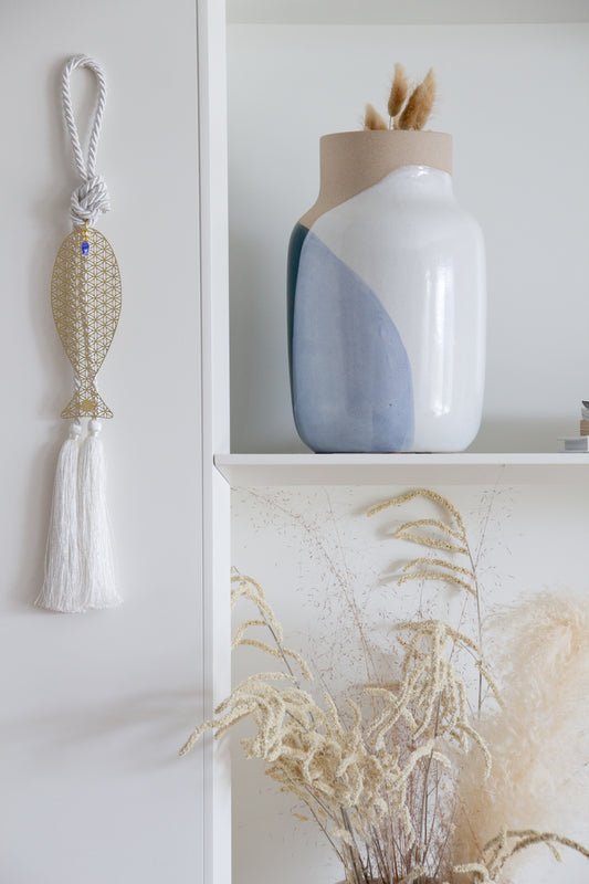 מובייל דג, דגים לתליה, דג לתליה על הקיר,קישוט לבית דגים,דג לקישוט בעיצוב מודרני,סטייליש לאק, דנית קמחי,ברכה לבית, מזל לבית,stylish luck,