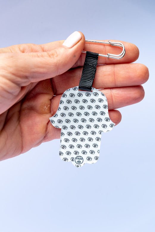 HAMSA for Baby Stroller Backpack, Nest or Baby Clothing Birth gift - White - stylish luck home decor