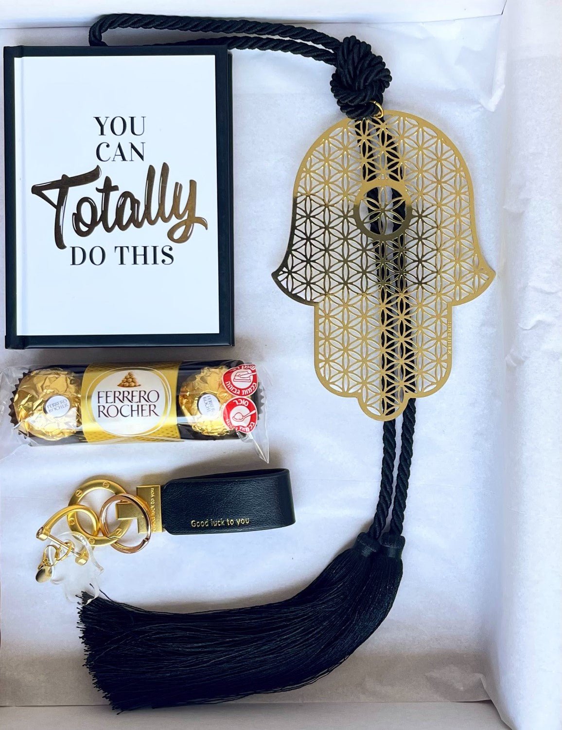 Holiday Gift Set -Black& Gold - Stylish Luck Home Decor | Hamsa \ Hand Of Fatima | Good Luck Gifts