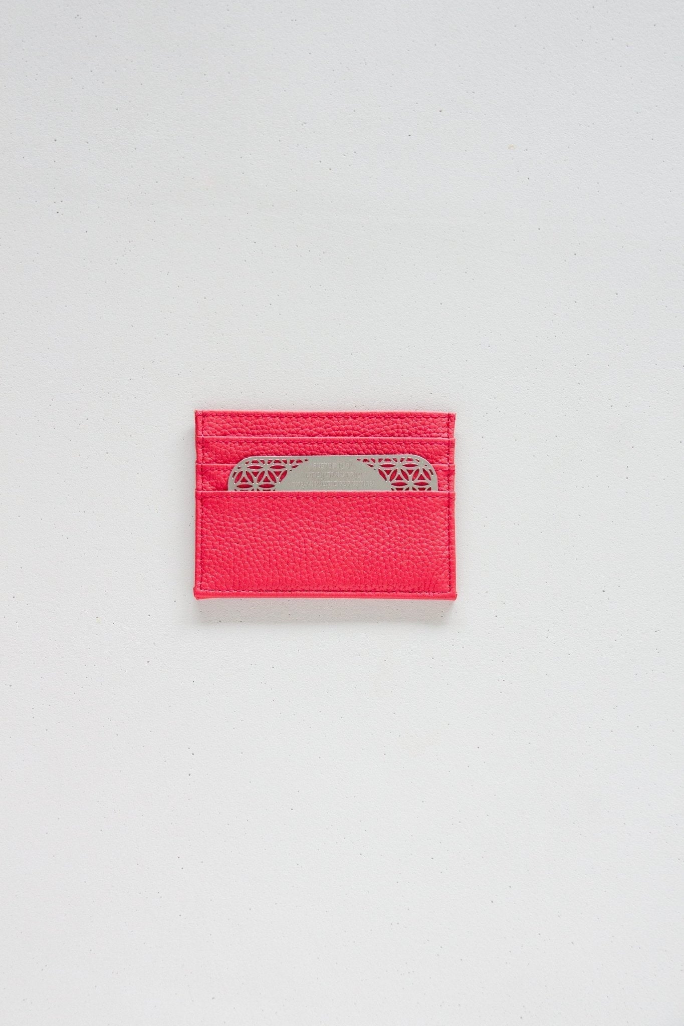 Tfilat Haderech metal card with lather wallet fussia - Stylish Luck Home Decor | Hamsa \ Hand Of Fatima | Good Luck Gifts