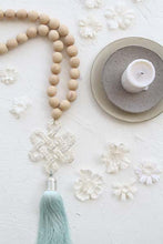 Load image into Gallery viewer, Boho home jewelry wood beads strung with silver plated endless love knot. - stylish luck home decore