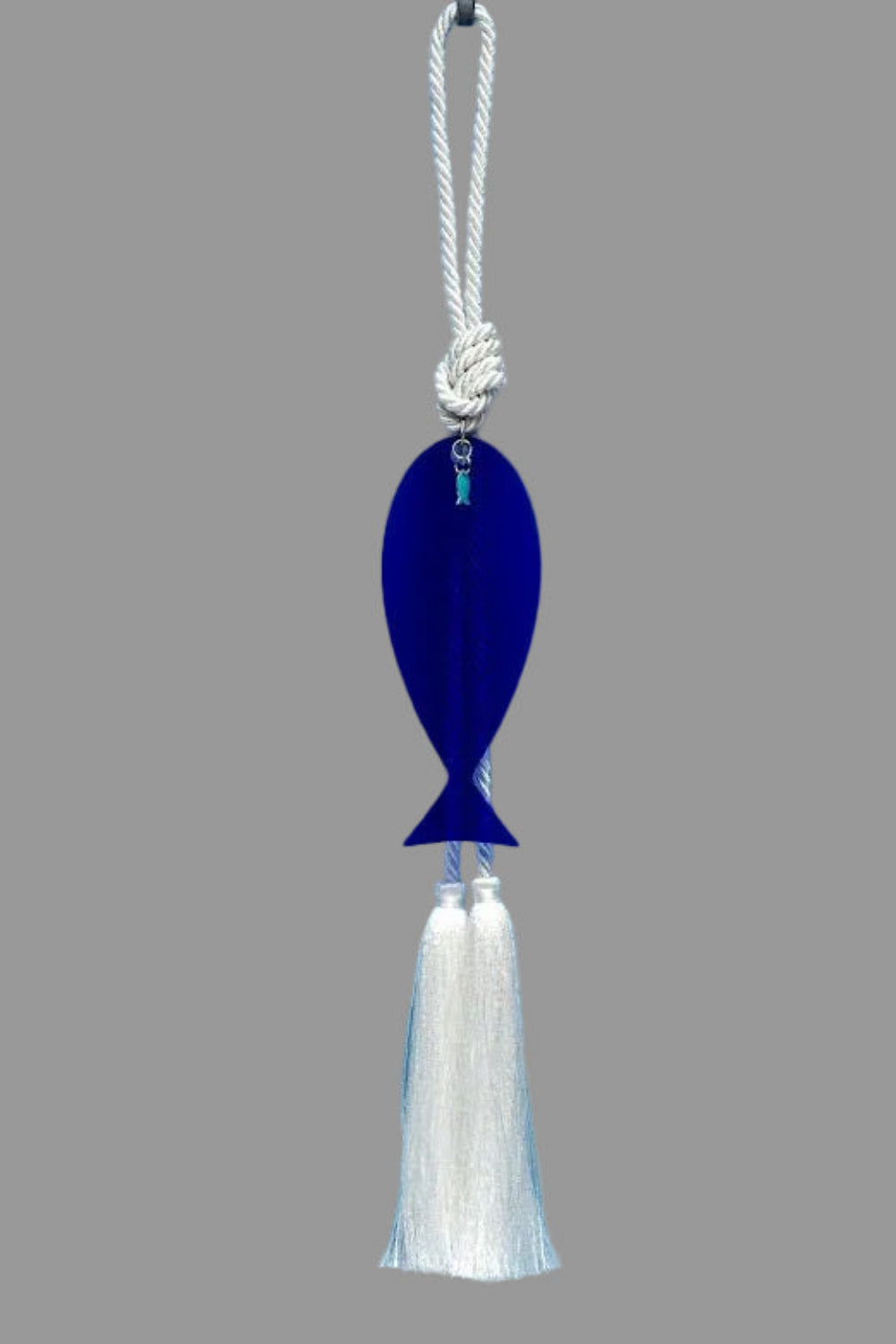 Acrylic blue hanging fish for good luck - stylish luck home decore