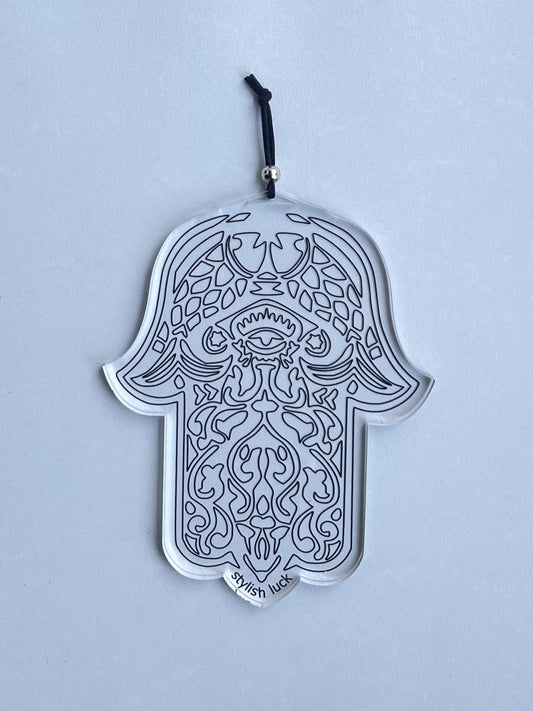 Acrylic Hamsa Printed Pattern - Stylish Luck Home Decor | Hamsa \ Hand Of Fatima | Good Luck Gifts