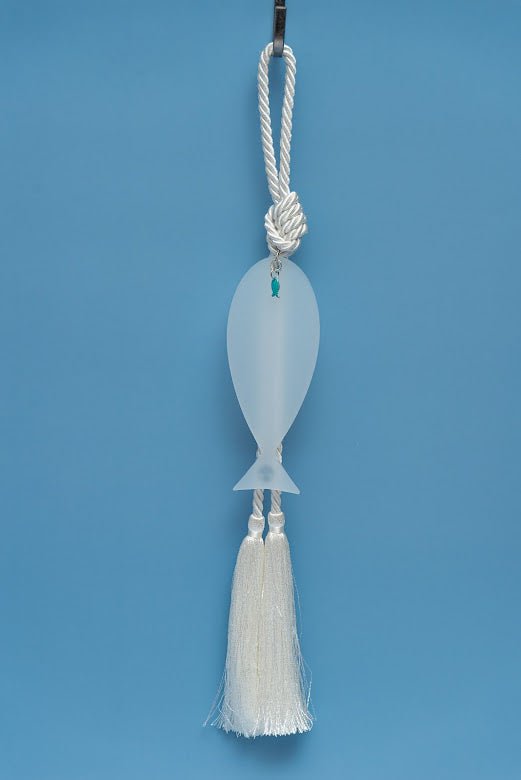Acrylic White hanging fish for good luck - stylish luck home decore
