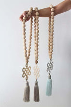 Load image into Gallery viewer, Boho home decoration wood beads strung with rose gold plated endless love knot.. - stylish luck home decor