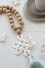 Load image into Gallery viewer, Boho home jewelry wood beads strung with silver plated endless love knot. - stylish luck home decore