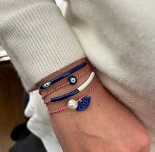 Load image into Gallery viewer, Evil eye solid color silver plated bracelet for luck - stylish luck home decor