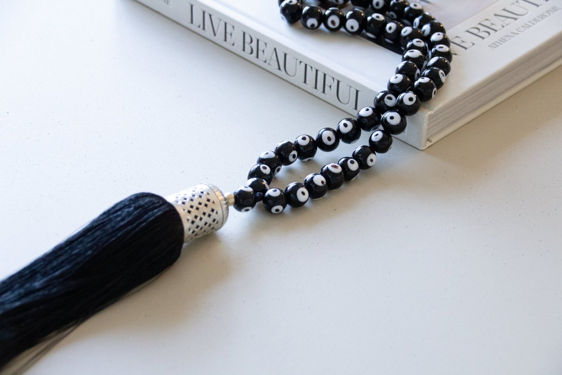 Evil eye home decor black glass beads necklace - Stylish Luck Home Decor | Hamsa \ Hand Of Fatima | Good Luck Gifts
