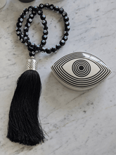 Load image into Gallery viewer, Evil eye home decor black glass beads necklace - stylish luck home decor