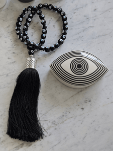 Evil eye home decor black glass beads necklace - stylish luck home decor