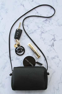 Black elegant Evil eye key holder with Gold plated key holder - stylish luck home decor