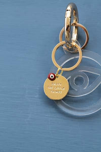 Clear Transparent elegant Evil eye key holder with Gold plated key holder - stylish luck home decor