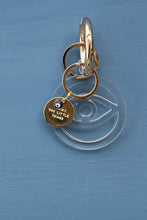Load image into Gallery viewer, Clear Transparent elegant Evil eye key holder with Gold plated key holder - stylish luck home decor