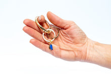 Load image into Gallery viewer, Fish lucky charm - key holder Blue acrylic Gold plated key holder - stylish luck home decor