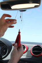 Load image into Gallery viewer, Clear Transparent Hamsa charm for car - with Red tassel - stylish luck home decor