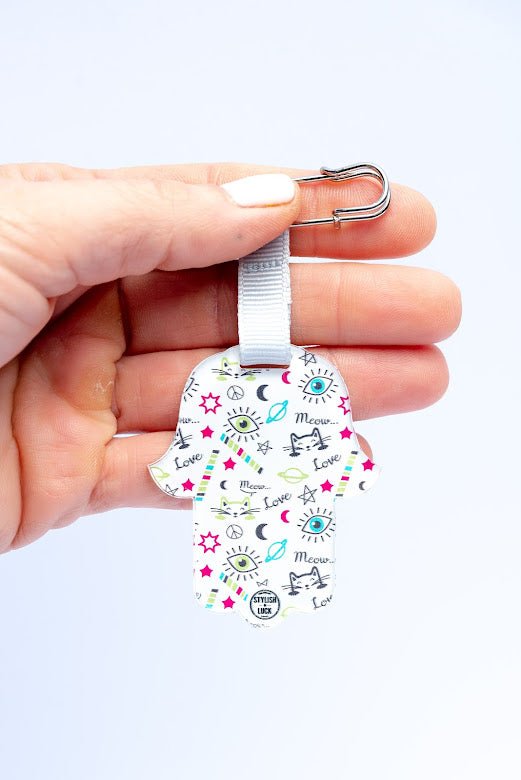 Colorful HAMSA for Baby Stroller Backpack, Nest or Baby Clothing Birth gift - stylish luck home decor