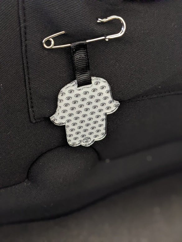 HAMSA for Baby Stroller Backpack, Nest or Baby Clothing Birth gift - White - stylish luck home decor