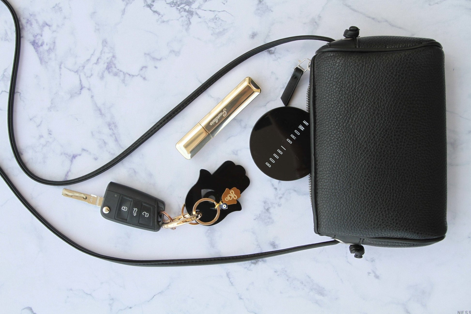 Black Acrylic Hamsa with Gold plated key holder & Hamsa with evil eye - stylish luck home decor