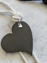 Load image into Gallery viewer, Couple acrylic Hearts for hanging Black &amp; white with tassel - stylish luck home decor