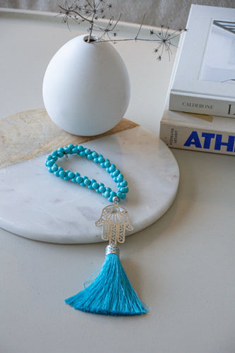 Small Hamsa with turquoise Howlite stones - Stylish Luck Home Decor | Hamsa \ Hand Of Fatima | Good Luck Gifts