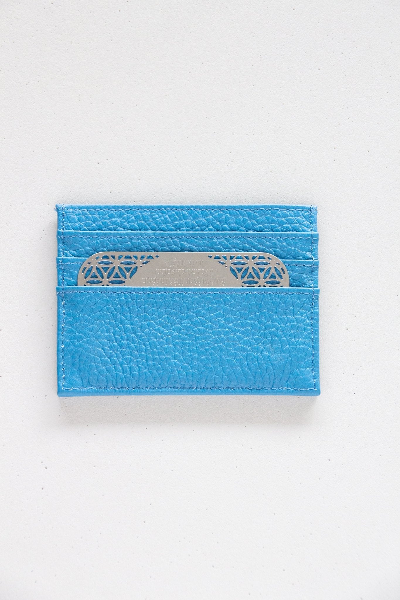 Tfilat Haderech metal card with lather wallet fussia - Stylish Luck Home Decor | Hamsa \ Hand Of Fatima | Good Luck Gifts