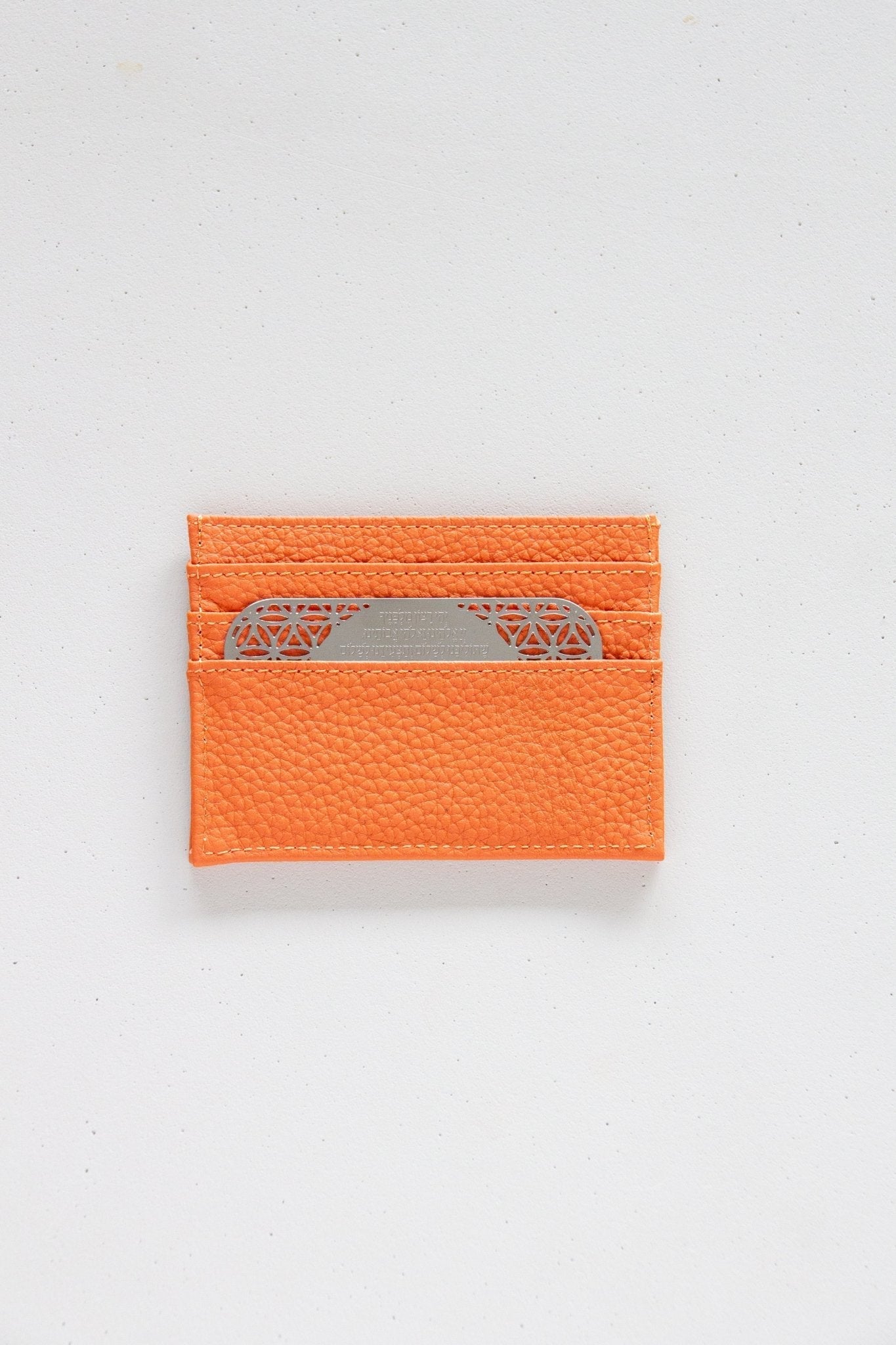 Tfilat Haderech metal card with lather wallet fussia - Stylish Luck Home Decor | Hamsa \ Hand Of Fatima | Good Luck Gifts