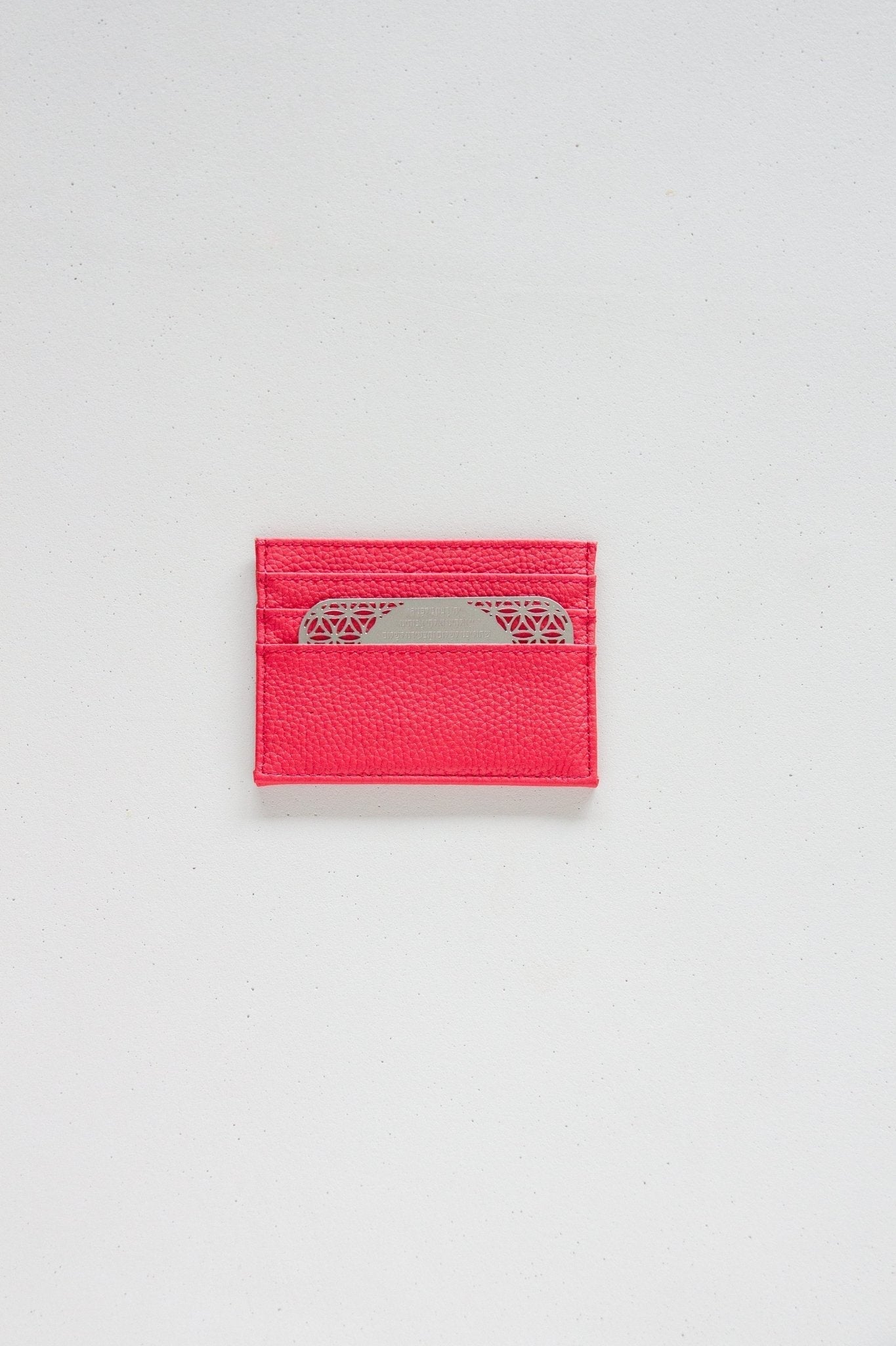 Tfilat Haderech metal card with lather wallet Red - Stylish Luck Home Decor | Hamsa \ Hand Of Fatima | Good Luck Gifts