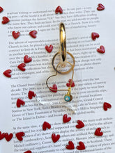 Load image into Gallery viewer, Transparent Acrylic Heart with a gold plated heart &amp; evil eye charm Key holder - Stylish Luck Home Decor | Hamsa \ Hand Of Fatima | Good Luck Gifts